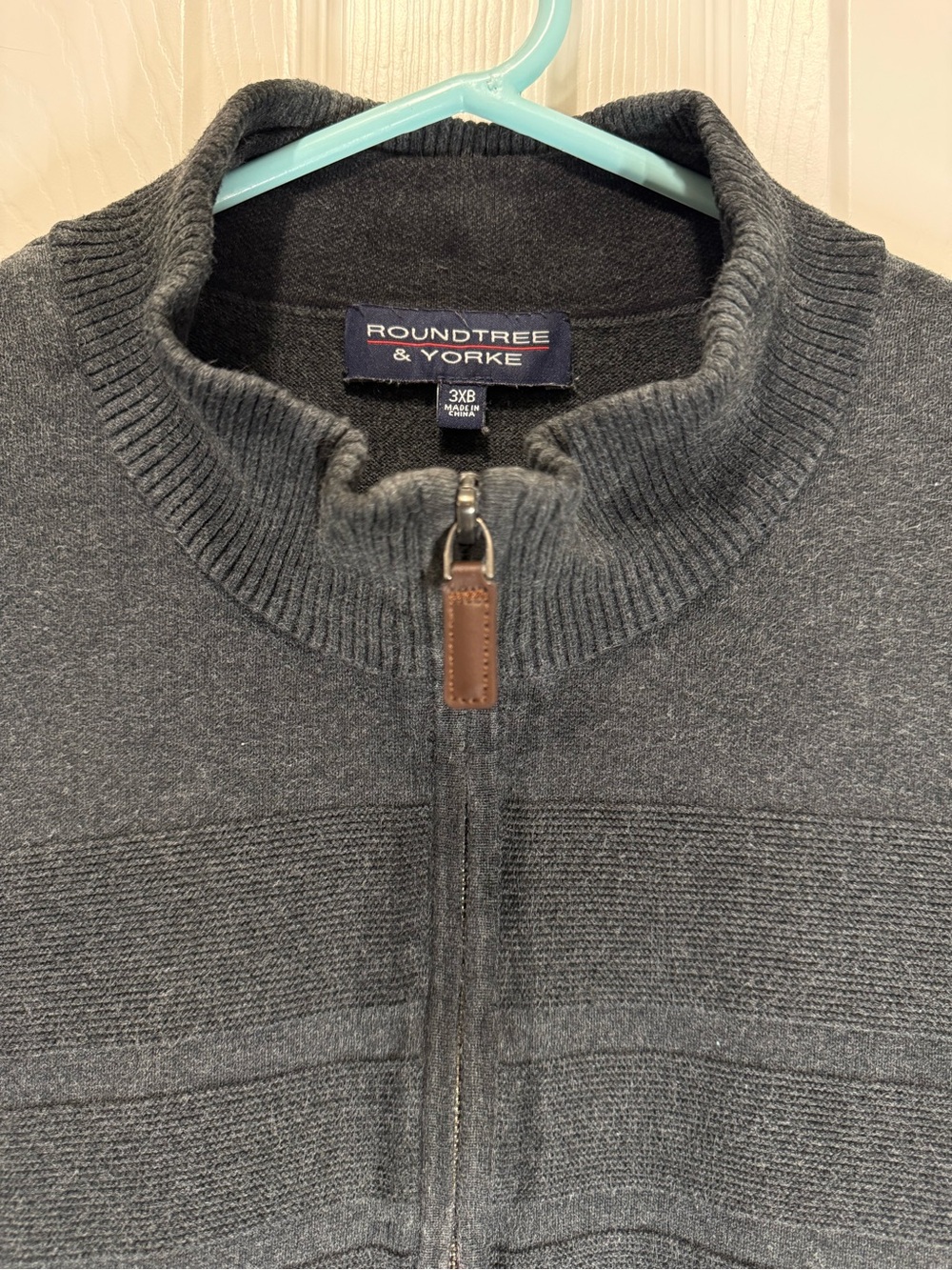 Roundtree & Yorke Men's Dark Charcoal Half-Zip Sweater Vest